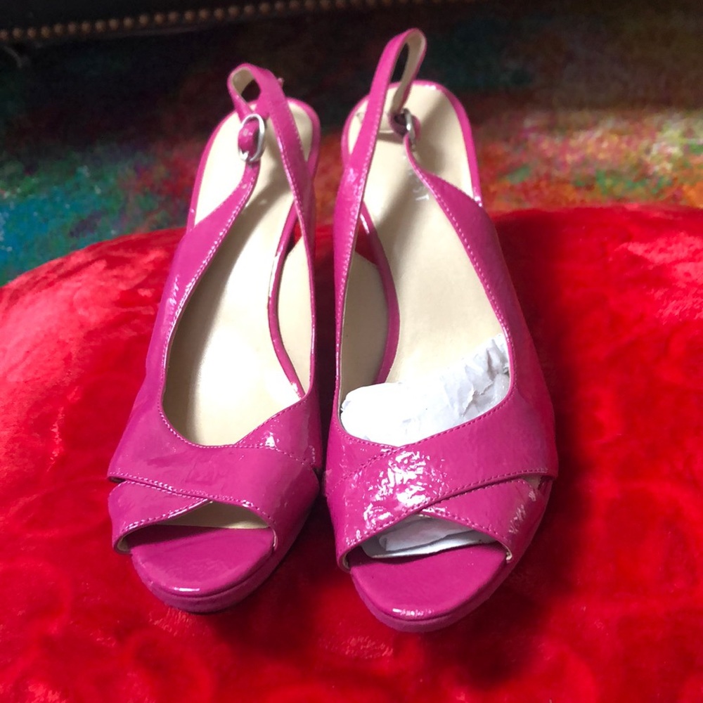 Pink platform sandals
